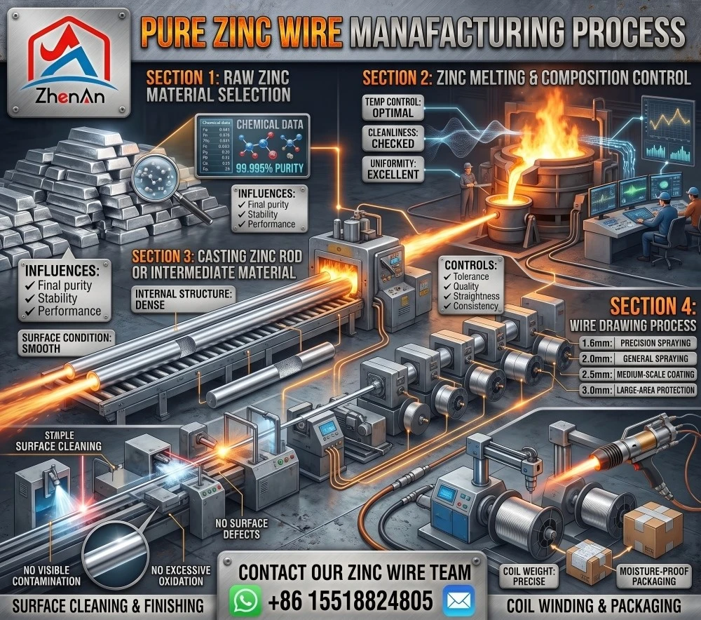 Pure Zinc Wire Manufacturing Process Pure Zinc Wire Manufacturing Process